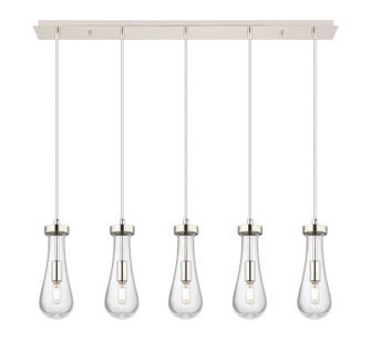 Downtown Urban Five Light Linear Pendant in Polished Nickel (405|125-451-1P-PN-G451-4CL)