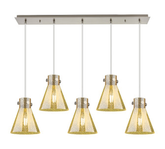 Downtown Urban Five Light Linear Pendant in Brushed Satin Nickel (405|125-410-1PS-SN-G411-8ME)
