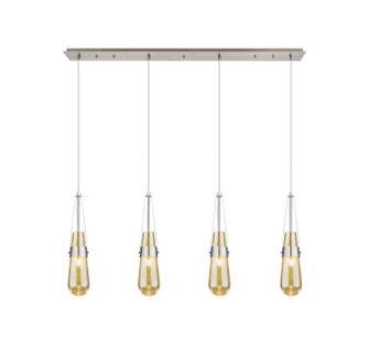 Downtown Urban Four Light Linear Pendant in Brushed Satin Nickel (405|124-452-1P-SN-G452-4ME)