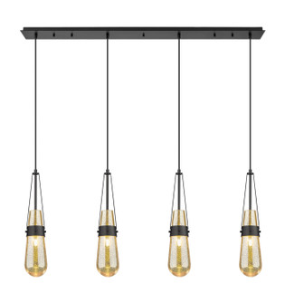 Downtown Urban Four Light Linear Pendant in Matte Black (405|124-452-1P-BK-G452-4ME)