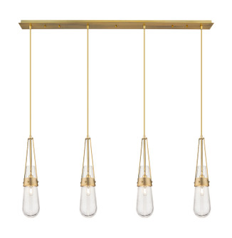 Downtown Urban Four Light Linear Pendant in Brushed Brass (405|124-452-1P-BB-G452-4SDY)