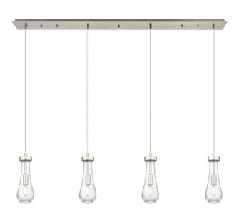 Downtown Urban Four Light Linear Pendant in Brushed Satin Nickel (405|124-451-1P-SN-G451-4SDY)