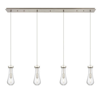 Downtown Urban Four Light Linear Pendant in Brushed Satin Nickel (405|124-451-1P-SN-G451-4CL)