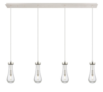 Downtown Urban Four Light Linear Pendant in Brushed Polished Nickel (405|124-451-1P-PN-G451-4SDY)