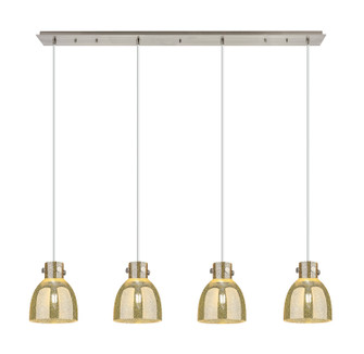 Downtown Urban Four Light Linear Pendant in Brushed Satin Nickel (405|124-410-1PS-SN-G412-8ME)