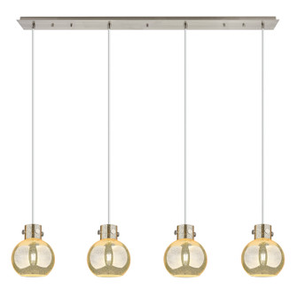 Newton Four Light Linear Pendant in Brushed Satin Nickel (405|124-410-1PS-SN-G410-8ME)