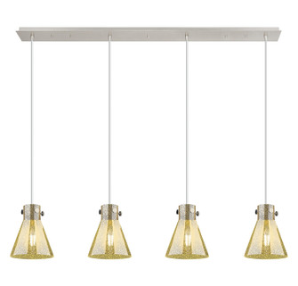 Downtown Urban Four Light Linear Pendant in Polished Nickel (405|124-410-1PS-PN-G411-8ME)