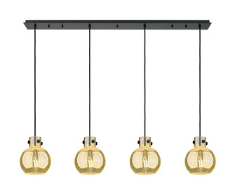 Newton Four Light Linear Pendant in Matte Black (405|124-410-1PS-BK-G410-8ME)