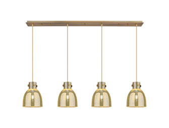 Downtown Urban Four Light Linear Pendant in Brushed Brass (405|124-410-1PS-BB-G412-8ME)