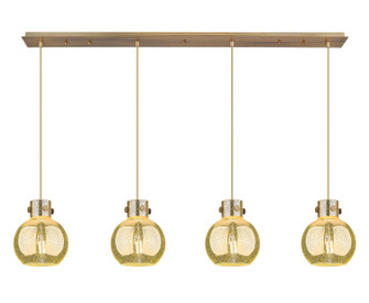 Newton Four Light Linear Pendant in Brushed Brass (405|124-410-1PS-BB-G410-8ME)