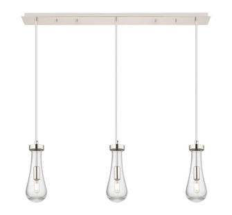 Downtown Urban Three Light Linear Pendant in Brushed Polished Nickel (405|123-451-1P-PN-G451-4SDY)