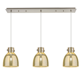 Downtown Urban Three Light Linear Pendant in Brushed Satin Nickel (405|123-410-1PS-SN-G412-8ME)