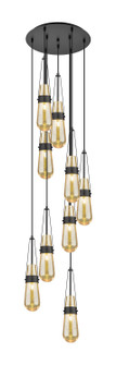 Downtown Urban Nine Light Pendant in Matte Black (405|119-452-1P-BK-G452-4ME)