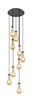 Downtown Urban Nine Light Pendant in Matte Black (405|119-451-1P-BK-G451-5ME)