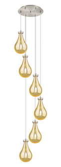 Downtown Urban Six Light Pendant in Brushed Satin Nickel (405|116-451-1P-SN-G451-7ME)