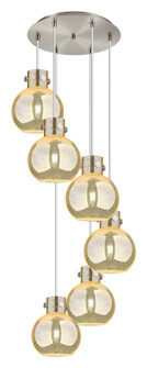 Newton Six Light Pendant in Brushed Satin Nickel (405|116-410-1PS-SN-G410-8ME)