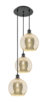 Ballston Three Light Pendant in Matte Black (405|113B-3P-BK-G128-10)