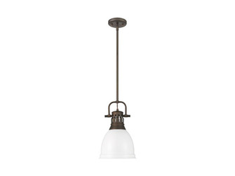 Duncan One Light Pendant in Rubbed Bronze (62|3604-S RBZ-WHT)