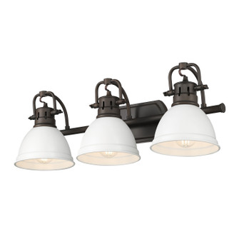 Duncan BCB Three Light Vanity in Rubbed Bronze (62|3602-BA3 RBZ-WHT)