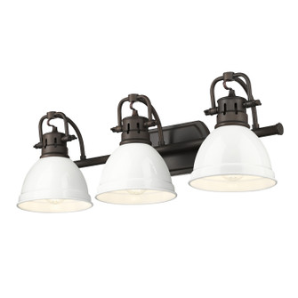 Duncan BCB Three Light Vanity in Rubbed Bronze (62|3602-BA3 RBZ-WH)