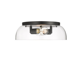 Duncan Two Light Flush Mount in Matte Black (62|3602-14 BLK-CLR)