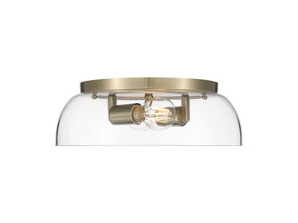 Duncan Two Light Flush Mount in Aged Brass (62|3602-14 AB-CLR)
