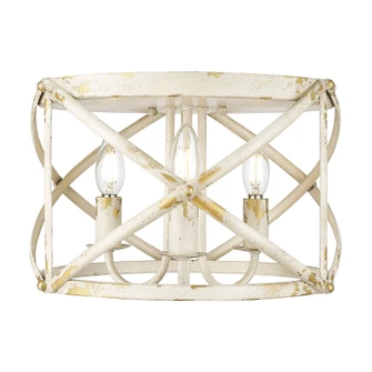 Alcott Three Light Flush Mount in Antique Ivory (62|0890-FM AI)