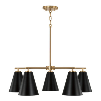 Charlie Five Light Chandelier in Matte Brass and Black (65|AA1040RK)