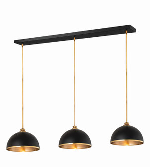 Landry Three Light Pendant in Matte Black + Rubbed Brass (224|1004P14-3L-MB-RB)