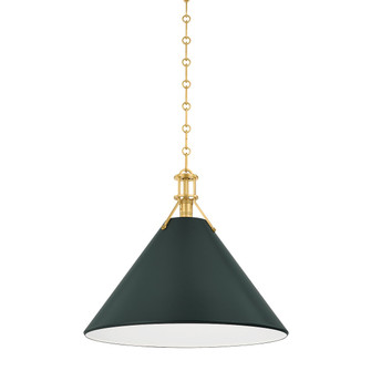 Painted No. 2 One Light Pendant in Aged Brass (70|MDS352L-AGB/SSG)