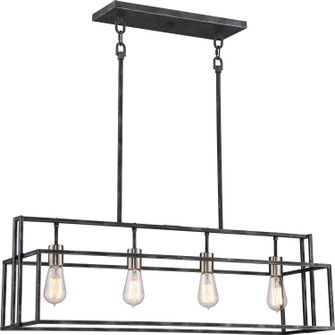 Lake Four Light Island Pendant in Iron Black / Brushed Nickel (72|60-5859)