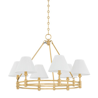 Howard Six Light Chandelier in Aged Brass (70|MDS1800-AGB)
