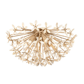 Corfu Six Light Semi Flush Mount in Ivory Coco (68|511-06-IYC)