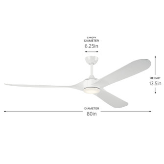 Mylo 80''Ceiling Fan in White (12|310680WH)