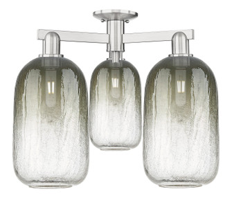 Arcadia Three Light Semi-Flush Mount in Brushed Satin Nickel (405|716-3F-SN-G482-7SL)