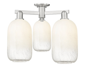 Arcadia Three Light Semi-Flush Mount in Brushed Satin Nickel (405|716-3F-SN-G482-7OP)