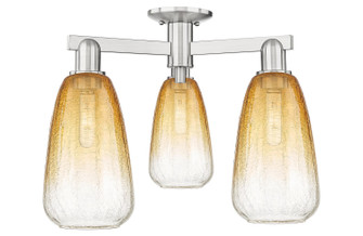 Arcadia Three Light Semi-Flush Mount in Brushed Satin Nickel (405|716-3F-SN-G480-6AM)