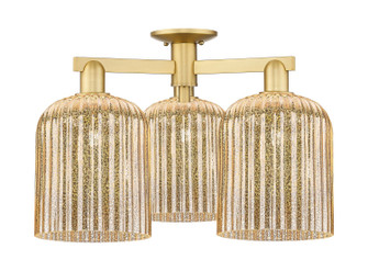 Arcadia Three Light Semi-Flush Mount in Satin Gold (405|716-3F-SG-G559-8ME)
