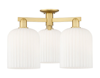 Arcadia Three Light Semi-Flush Mount in Satin Gold (405|716-3F-SG-G559-8GWH)