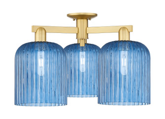 Arcadia Three Light Semi-Flush Mount in Satin Gold (405|716-3F-SG-G559-8BL)