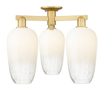Arcadia Three Light Semi-Flush Mount in Satin Gold (405|716-3F-SG-G484-7OP)