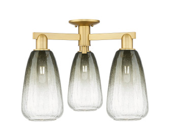 Arcadia Three Light Semi-Flush Mount in Satin Gold (405|716-3F-SG-G480-6SL)