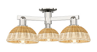 Arcadia Three Light Semi-Flush Mount in Polished Nickel (405|716-3F-PN-NBD2-75-NAT)