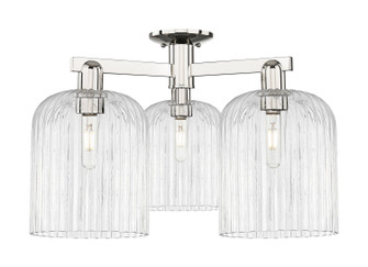 Arcadia Three Light Semi-Flush Mount in Polished Nickel (405|716-3F-PN-G559-8CL)