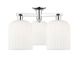 Arcadia Three Light Semi-Flush Mount in Polished Chrome (405|716-3F-PC-G559-8GWH)
