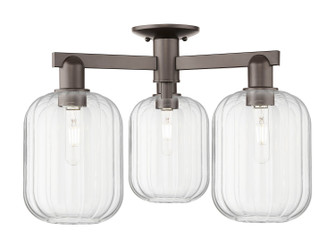 Arcadia Three Light Semi-Flush Mount in Oil Rubbed Bronze (405|716-3F-OB-G460-7CL)