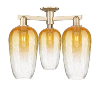Arcadia Three Light Semi-Flush Mount in Champagne Bronze (405|716-3F-CB-G484-7AM)
