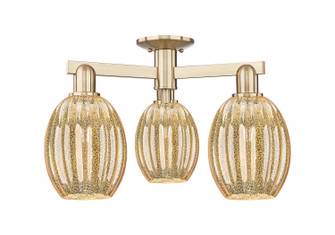 Arcadia Three Light Semi-Flush Mount in Champagne Bronze (405|716-3F-CB-G459-6ME)