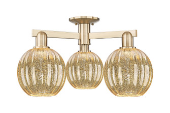 Arcadia Three Light Semi-Flush Mount in Champagne Bronze (405|716-3F-CB-G458-7ME)