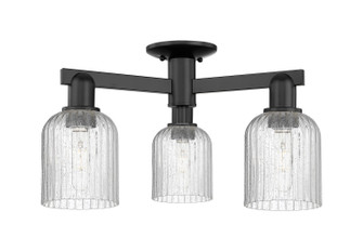Arcadia Three Light Semi-Flush Mount in Matte Black (405|716-3F-BK-G559-5SDY)